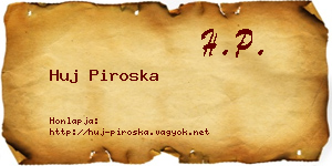 Huj Piroska névjegykártya