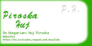 piroska huj business card